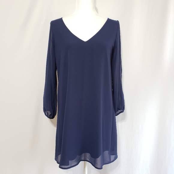 NEW- Lulus Shifting Dears Long Sleeve Dress - Picture 3 of 8